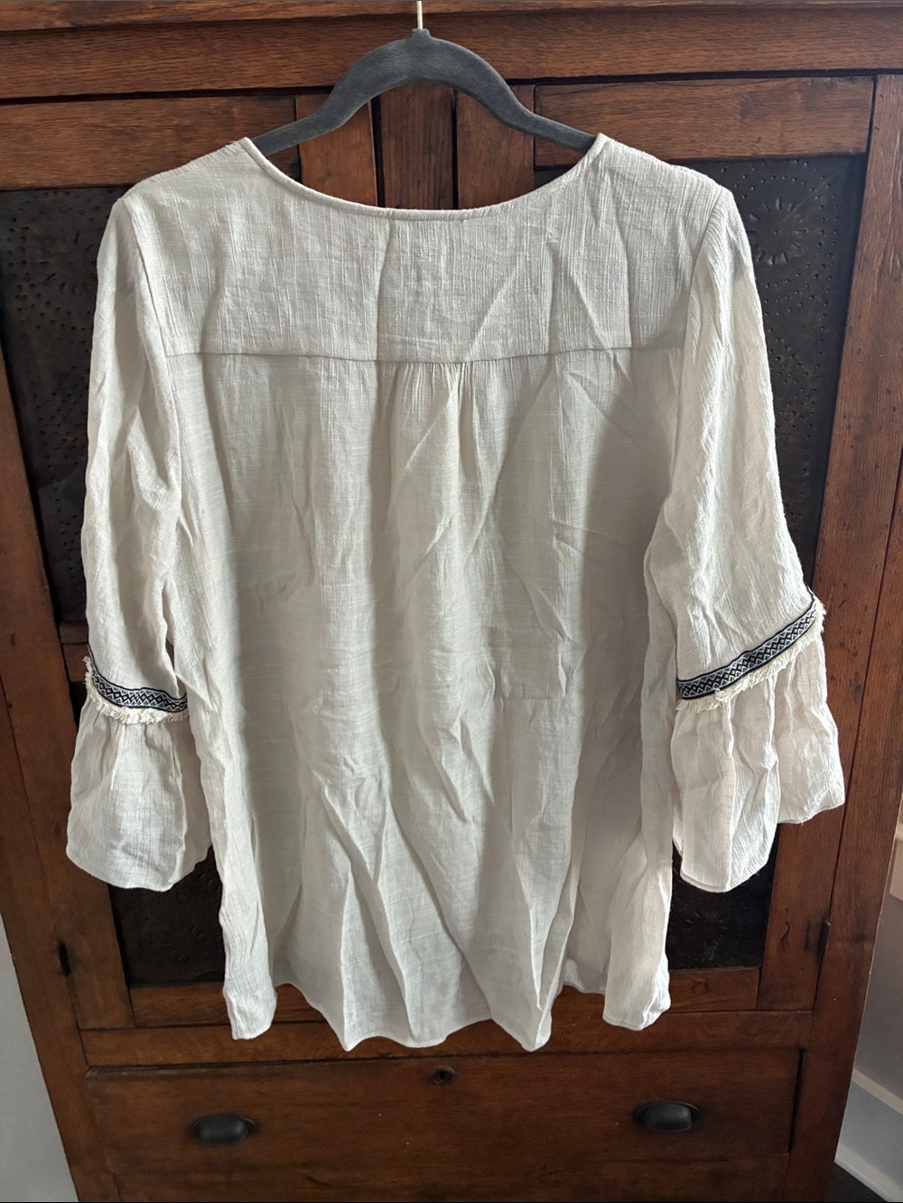 ALYX Cream Layered Ruffle Sleeve Tunic Top - Picture 4 of 5